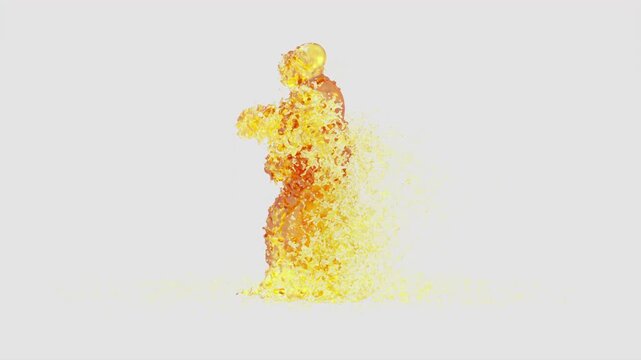 Oil Breakdance Character Dance Motion with Alpha Matte
