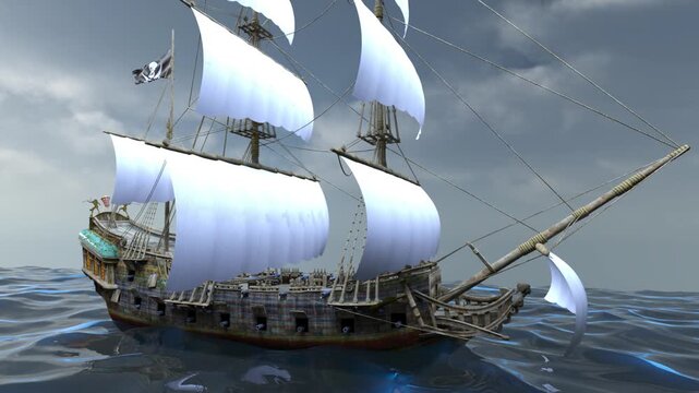 帆船　3DCGレンダリング