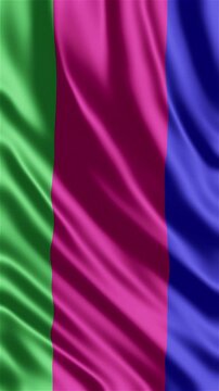 Realistic animation of the Kuban People&rsquo;s Republic flag waving in the wind, ideal for historical projects, news visuals, cultural videos, educational content, presentations, national holidays and web 