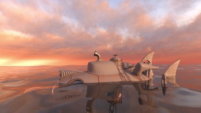 潜水艇　3DCGレンダリング