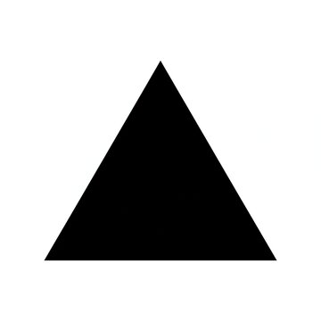 Black triangle silhouette in minimalist design on white background  