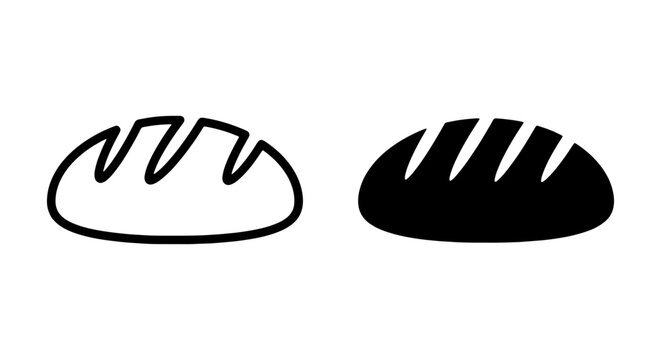 Bread Icons, Loaf Vector Graphics, Bakery Symbols, Food Illustrations
