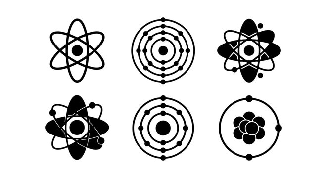 Atomic Structure Icons, Science Symbols, Chemistry Diagrams, Physics Concepts