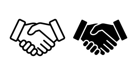 Obraz premium Handshake Icons, Agreement Symbols, Partnership Graphics, Business Deal Vector Art