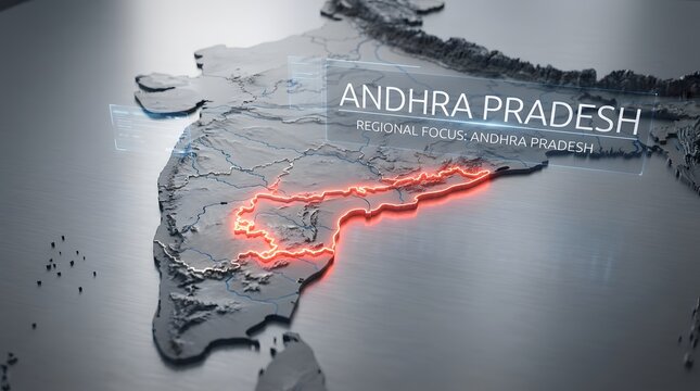 Andhra Pradesh state in India map.