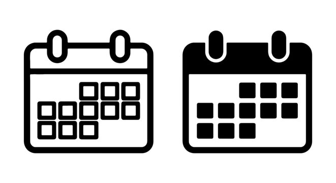 Calendar Icons, Date Planner Symbols, Event Schedule Graphics, Time Management Icons