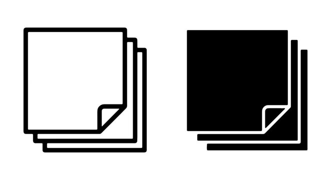Stack of Paper Icons, Document Layers, Data Sheets, Information Blocks