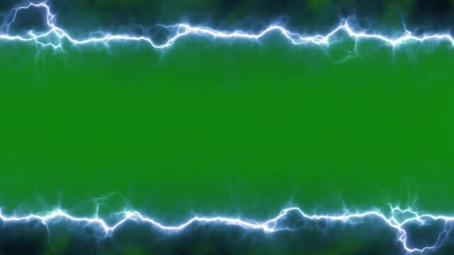 Futuristic Plasma Border Glowing with Pulsing Energy on Green Screen