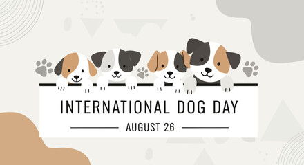 International Dog Day Greeting Card with Cute Puppies Illustration © Choirul