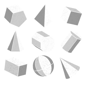 3D geometric shape design element set