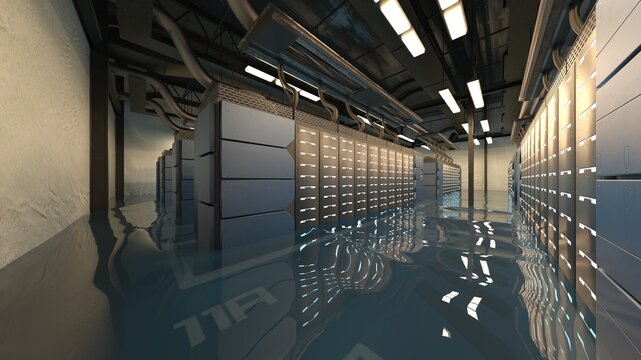 サーバールーム　3DCGレンダリング