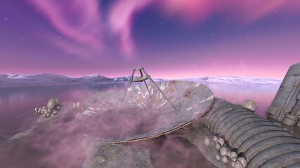 パラボラアンテナ　3DCGレンダリング © tsuneomp