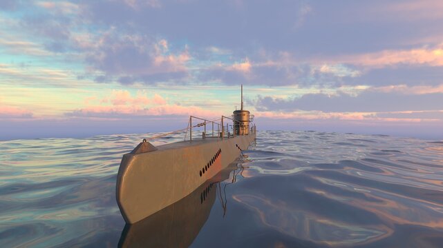 潜水艦　3DCGレンダリング