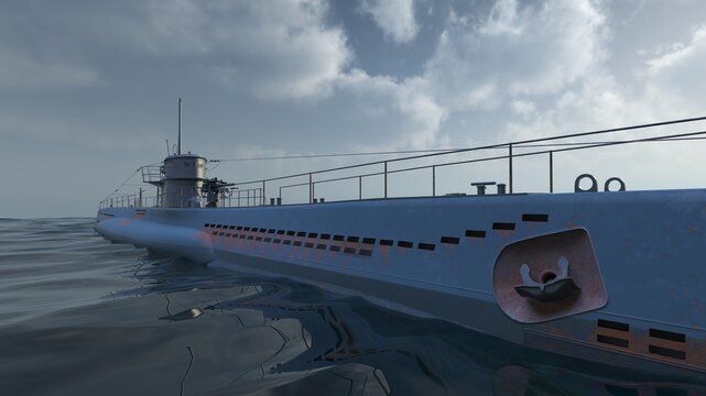 潜水艦　3DCGレンダリング
