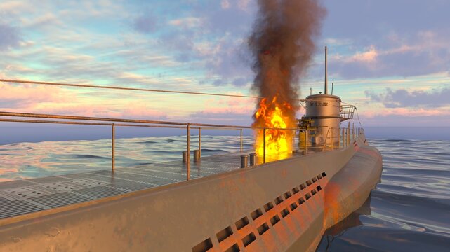 潜水艦　3DCGレンダリング