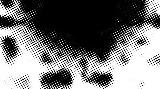 Halftone animation for luma mate. Black and white wipe transition.