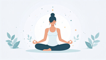 Obraz premium Flat yoga silhouette vector