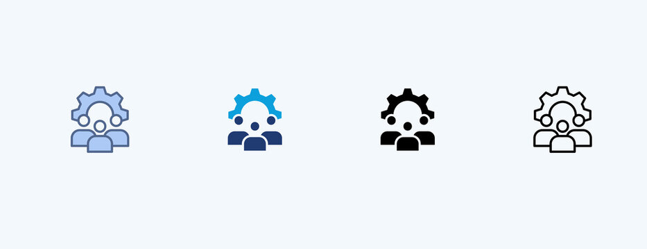 Workforce Management Multiple Icon Illustration Vector