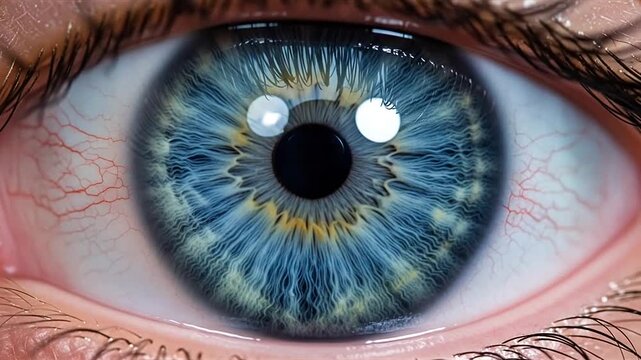 Close-up of a blue human eye.