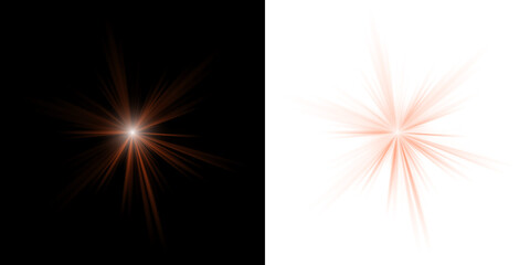 Stylized Orange Starburst and Lens Flare Graphic Elements for Comic Book Action Effects and Digital Design Projects © SimpleDesignStudio