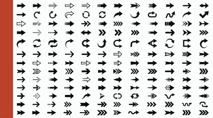 Fototapeta premium Professional Black Arrow Icons Collection Vector Graphic Resources For Commercial Use