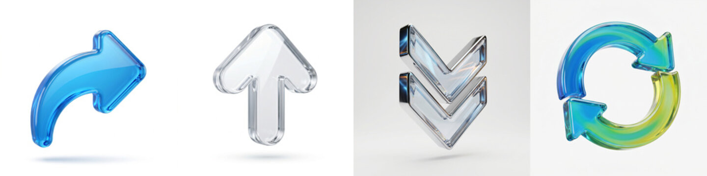 3d arrow icon on white background
