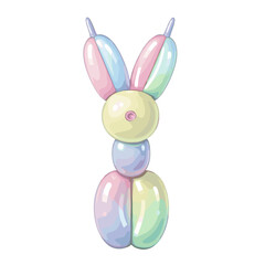 Obraz premium Pastel Rainbow Balloon Rabbit Sculpture