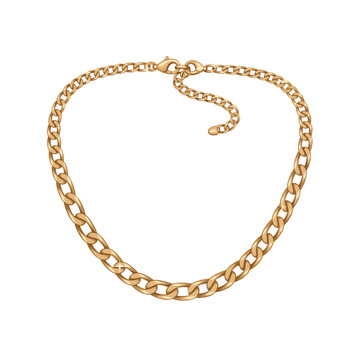 Long Thin Gold Link Chain Necklace Loop