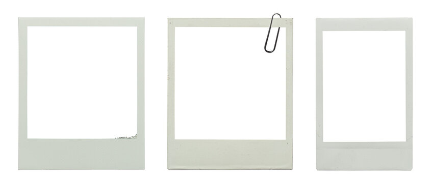 blank square photo frame with paper. png isolated on transparent background