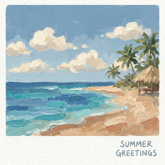 Fototapeta premium tropical beach with palm trees
