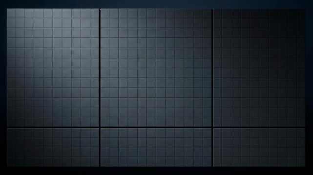 Abstract Grid Background with Dark Blue Tiled Panels and Diagonal Light Beam
