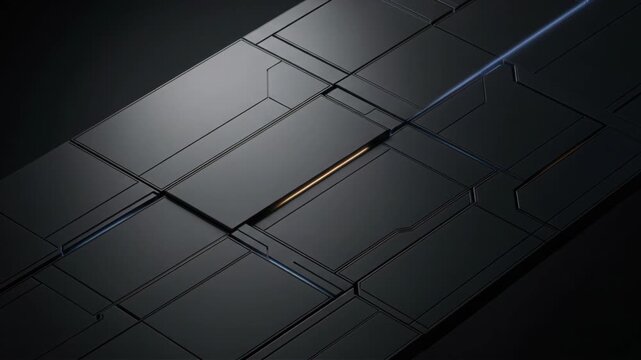 Abstract Geometric Panels with Dark Metallic Surface and Diagonal Grid Pattern