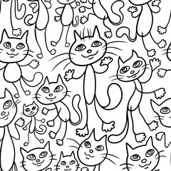 Fototapeta premium seamless pattern with cats
