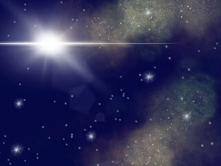 Supernova Explosion and Interstellar Nebula in Deep Space © 正 田辺