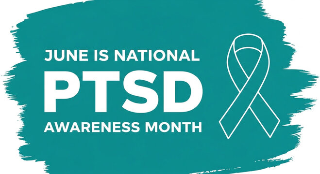 PTSD Awareness Month Teal Ribbon Symbol