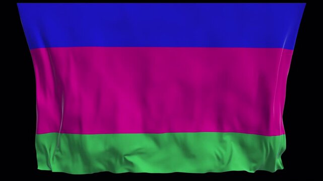 Animated historical Kuban flag with realistic wind movement ideal for political history cultural videos educational content and digital banner projects