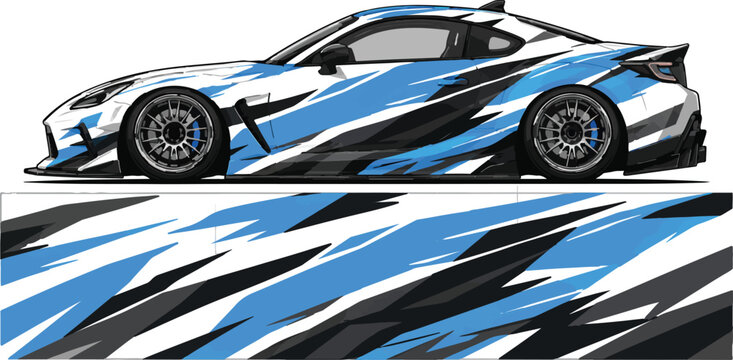 Blue and black sports car vehicle.