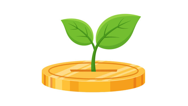 Green Plant on Coin.