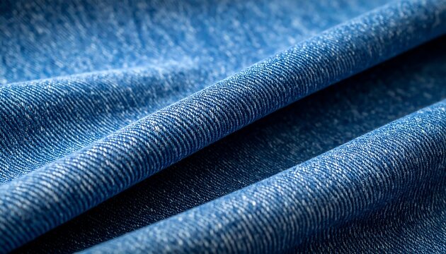Close-up of a textured, light blue fabric with subtle wrinkles and folds, emphasizing the surface details and fiber structure