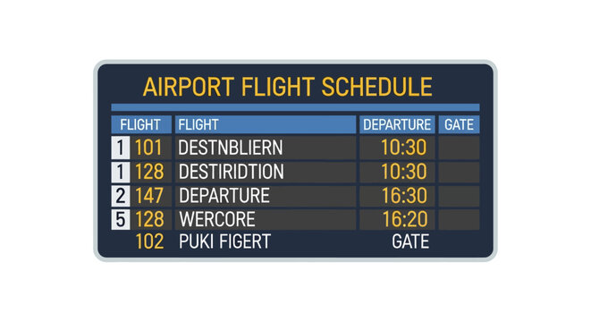 Airport Flight Schedule Information Board Display
