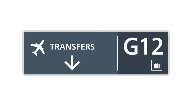 Airport Transfer Gate Sign G12