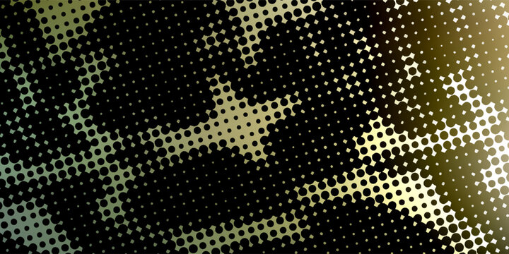 Abstract Halftone Snake Skin Pattern with Olive Green and Gold Gradient Background. Vector Illustration