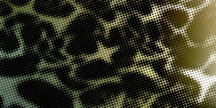 Abstract Halftone Snake Skin Pattern with Olive Green and Gold Gradient Background. Vector Illustration