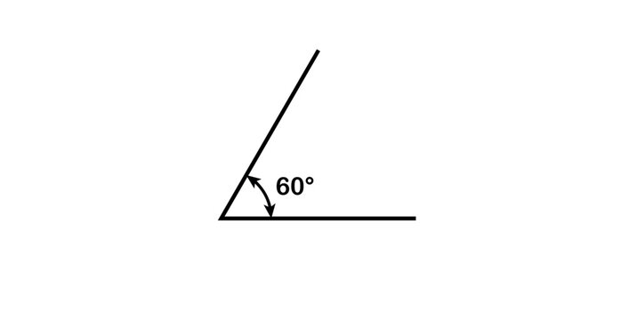 Acute Angle. 60 Degree Symbol in Mathematics.
