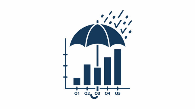 Financial Protection Umbrella Protecting Business Growth Chart
