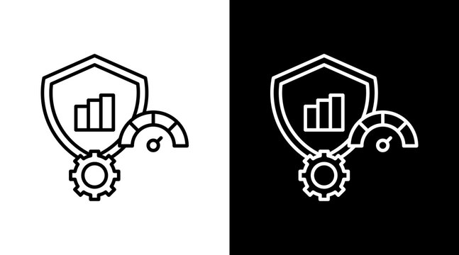Performance Improvement Outline White Icon Set Design