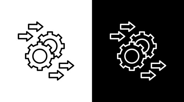 Workflow Management Outline White Icon Set Design