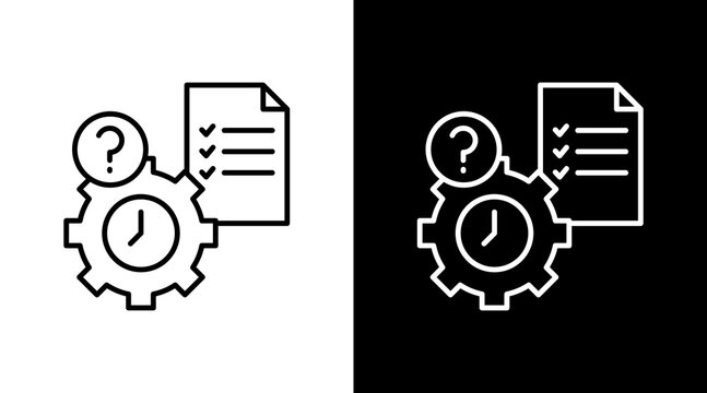 Task Management Outline White Icon Set Design