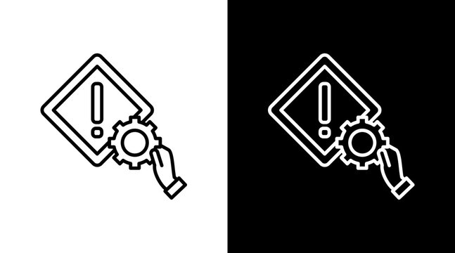 Risk Management Outline White Icon Set Design