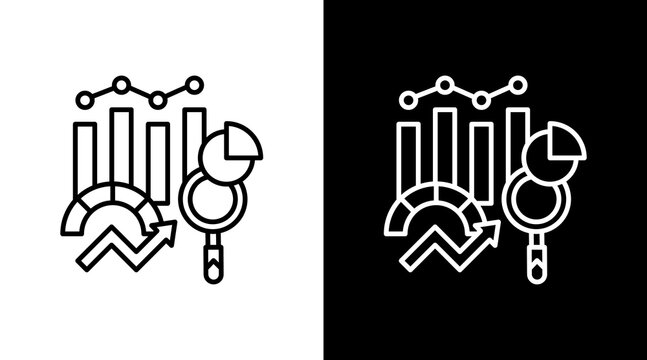 Benchmark Analysis Outline White Icon Set Design